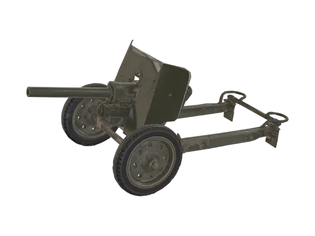 3D model for Field Artillery Cannon on a Wheeled Carriage