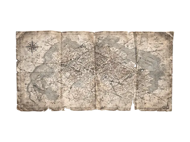 Old Map 3D model, vytvořený pomocí AI