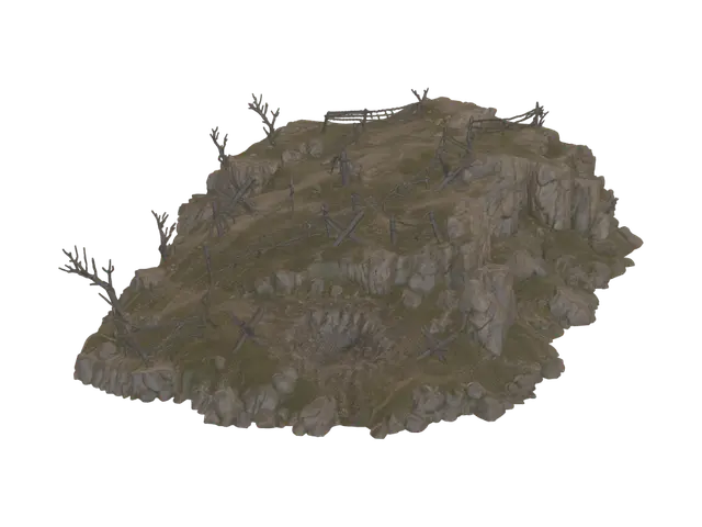 Forsaken Ridge 3D model, vytvořený pomocí AI