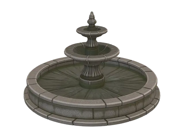 Fountain 3D model, vytvořený pomocí AI