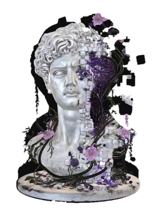 Fragmented Muse 3D model, vytvořený pomocí AI