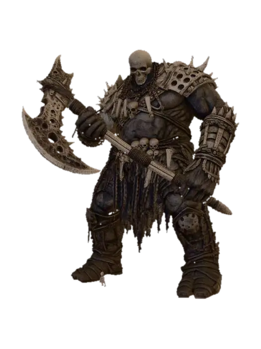 Abyssal Warlord of the Ruined City 3D model, vytvořený pomocí AI