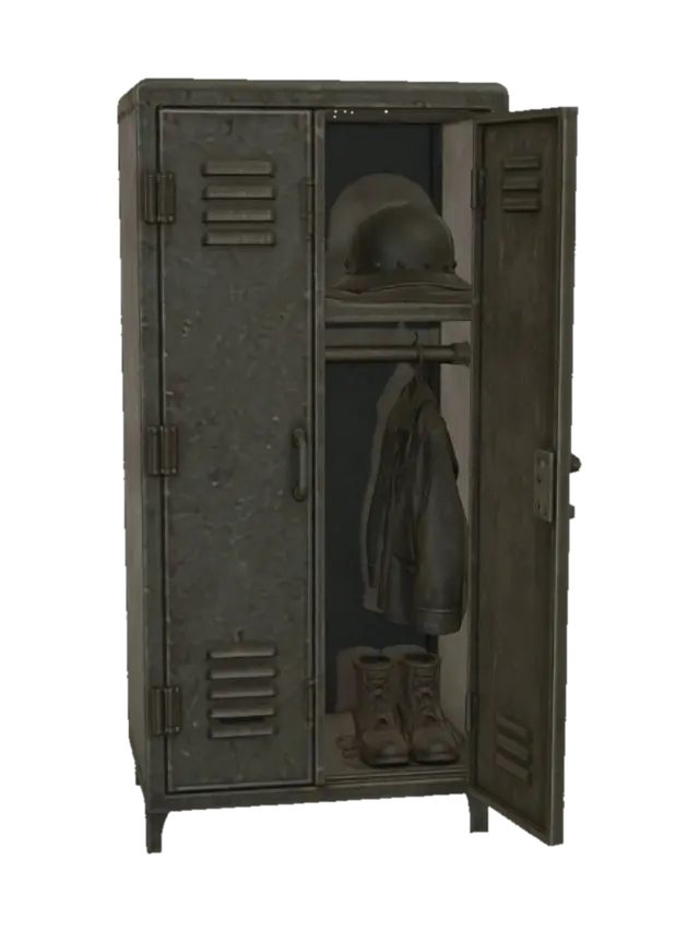 Weathered Metal Locker - Grunge 3D model, vytvořený pomocí AI