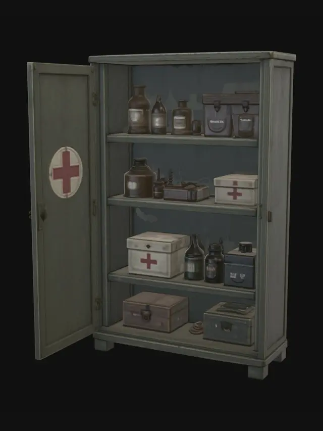 3D model for Antique Medical Cabinet