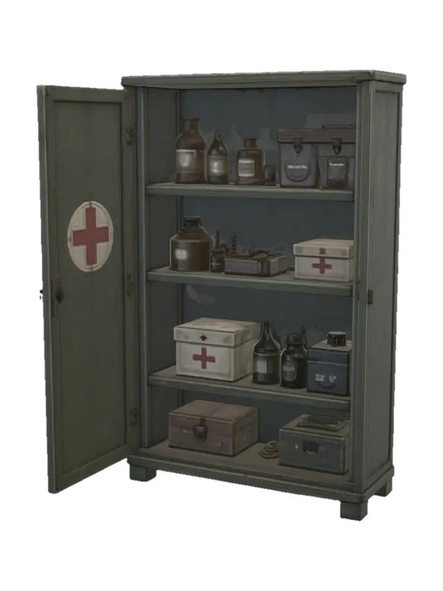 Antique Medical Cabinet-3D-modell, genererad av AI
