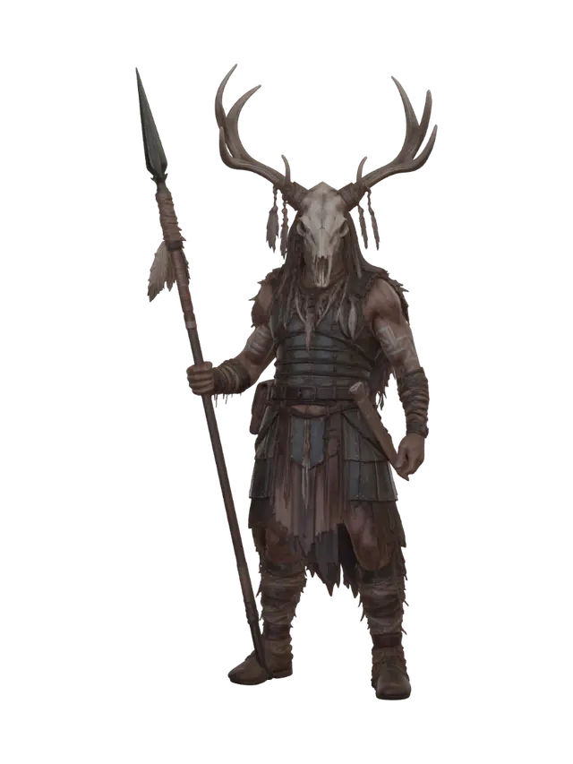 Antlered Warlord - Stag 3D model, vytvořený pomocí AI