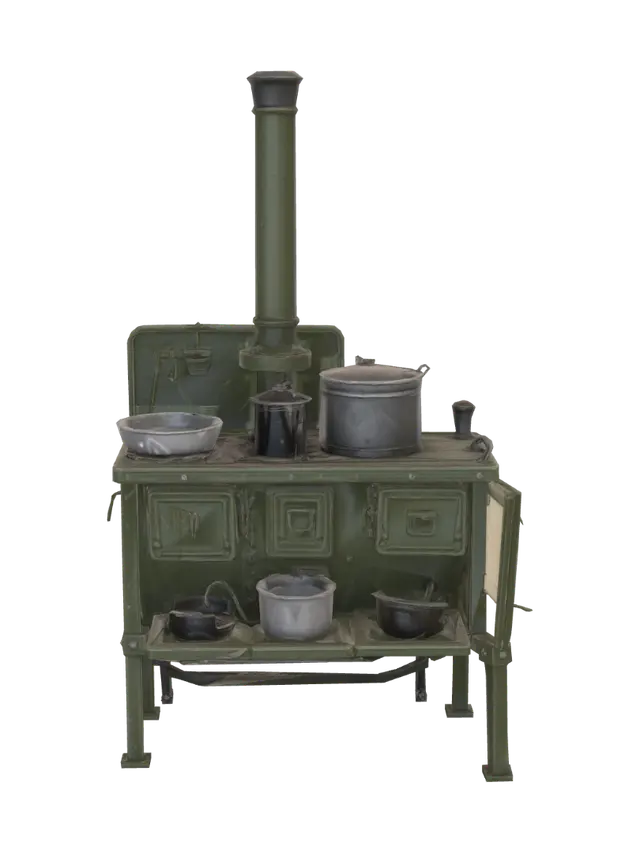 Low poly Field Kitchen - Hall 3D model, vytvořený pomocí AI