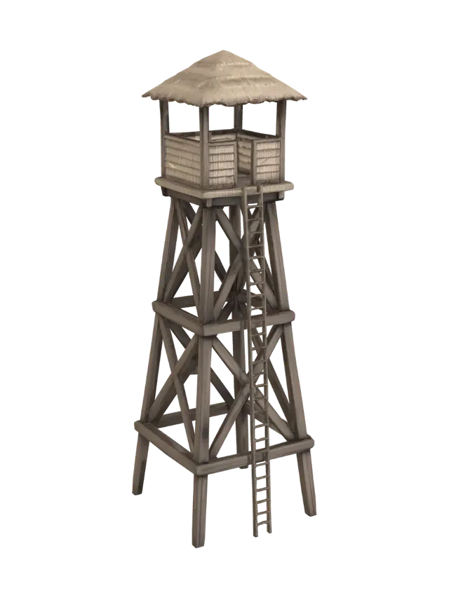 3D model for Thatched Timber Watchtower