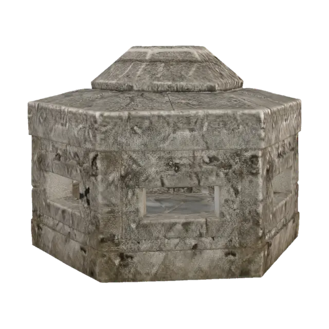 Pillbox Bunker - Outpost 3D model, vytvořený pomocí AI