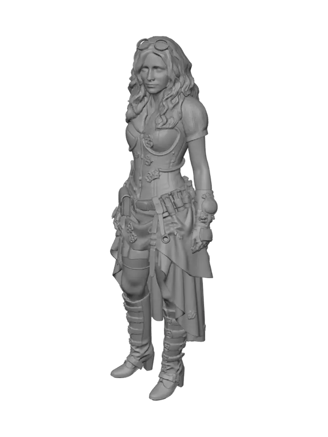 3D model for donna steampunk utilizzando la foto caricata