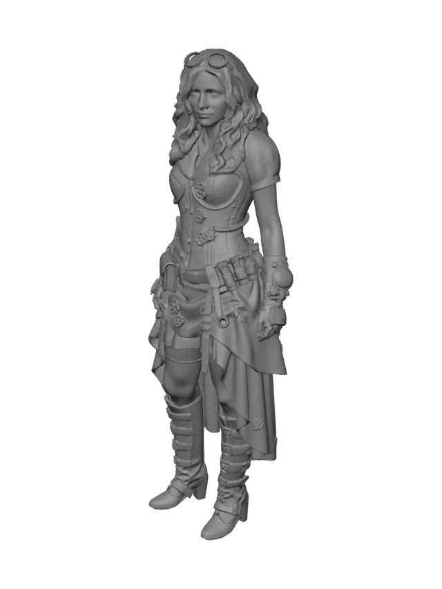 3D model for donna steampunk utilizzando la foto caricata