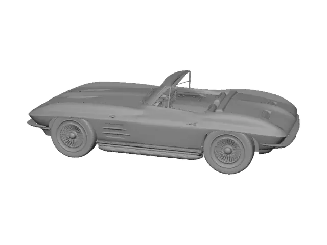 3D model for Vintage Grey Corvette Convertible
