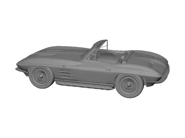 3D model for Vintage Grey Corvette Convertible