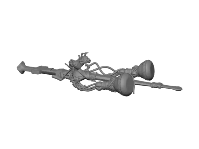 3D model for Beaded double-ended ceremonial rattle baton