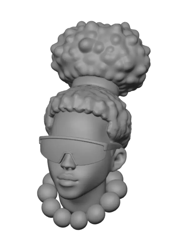 3D model for Azure Afro Queen