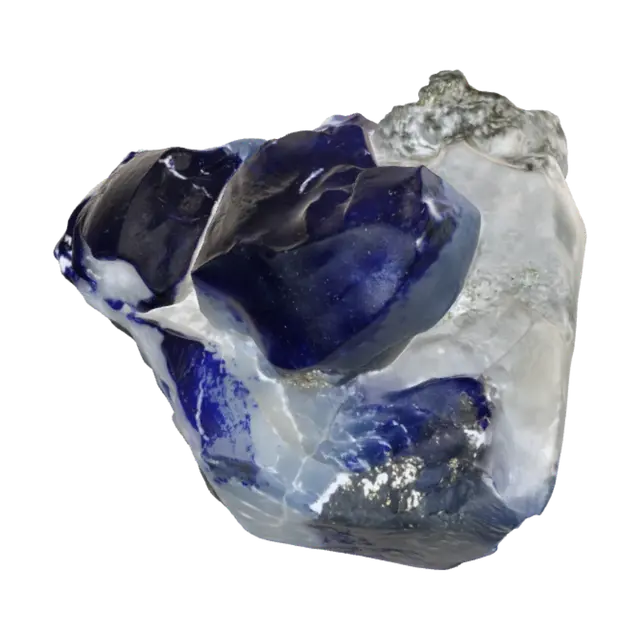 3D model for Azurite on Quartz with Pyrite
