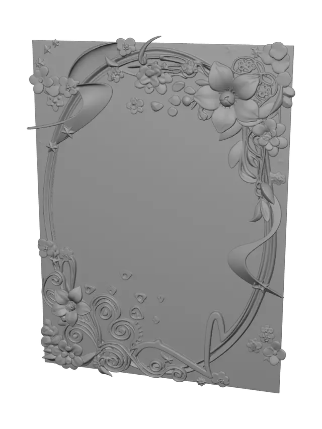 3D model for Purple Floral Photo Frame