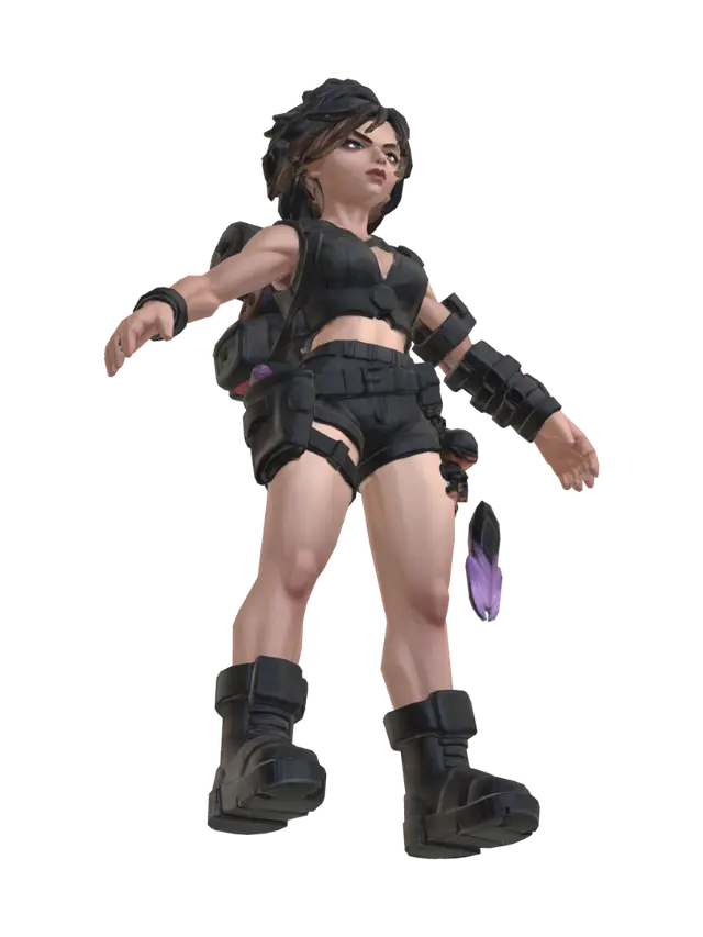 Космическая ведьма - Villainess 3D model, vytvořený pomocí AI