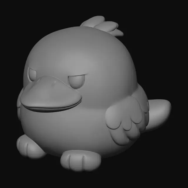 3D model for Grumpy Gray Duck
