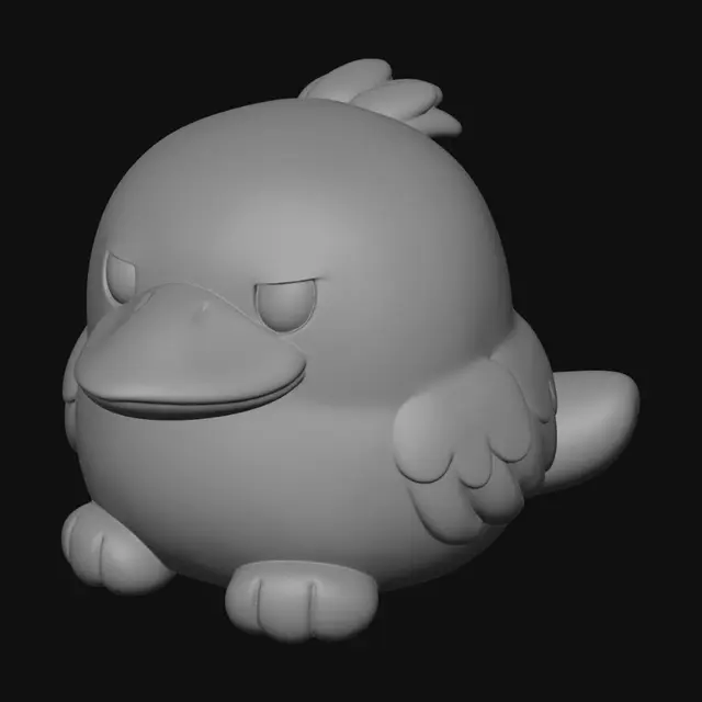 3D model for Grumpy Gray Duck