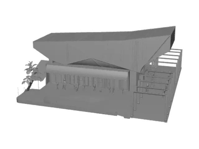 3D model for Aranha Pavilion at Dusk