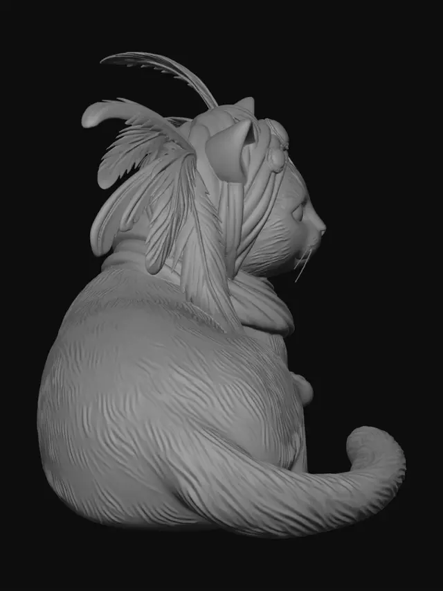 3D model for Feathered Crown Cat