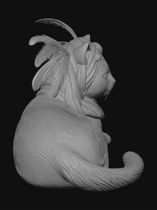 3D model for Feathered Crown Cat