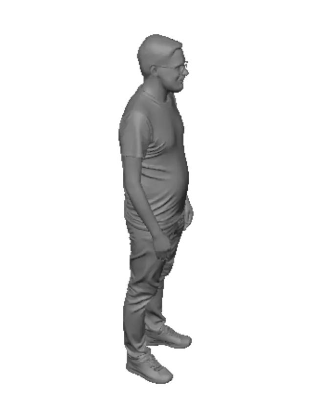 3D model for Casual Man in Black T-Shirt and Jeans