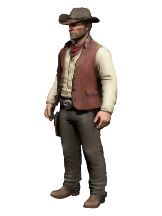3D model for Arthur Morgan, de red Dead redemption, en model 3D haute définition, En A-Shape 