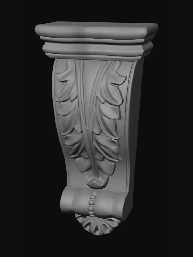3D model for Wooden acanthus leaf corbel