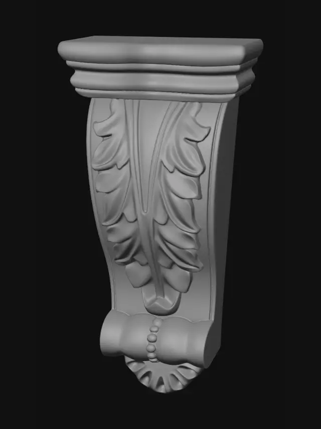 3D model for Wooden acanthus leaf corbel
