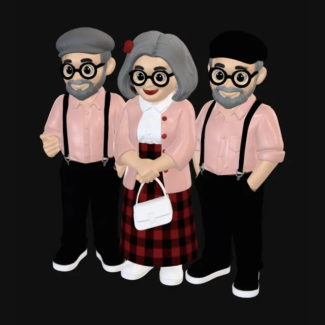 3D model for Family Portrait in Pink