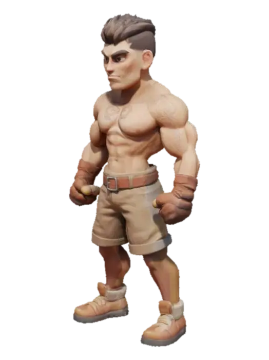 3D model for Boxer Character Illustration
