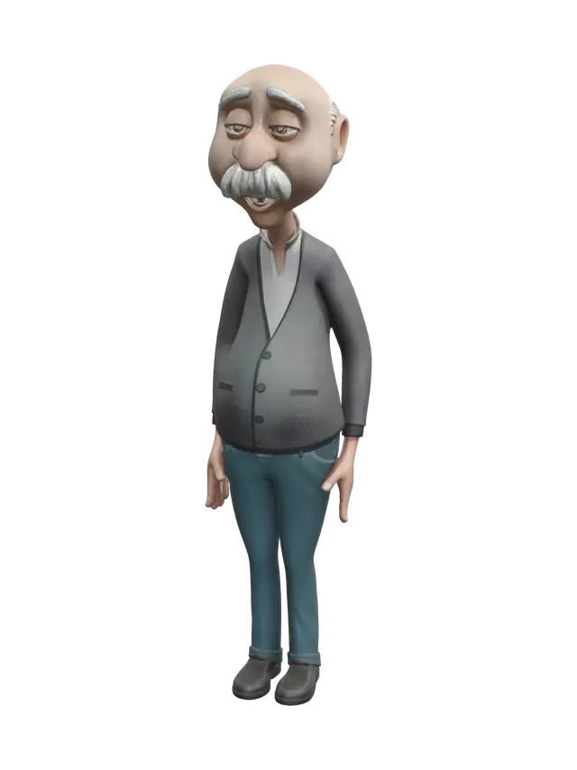 Fantasy Old Man - Oldman 3D model, vytvořený pomocí AI