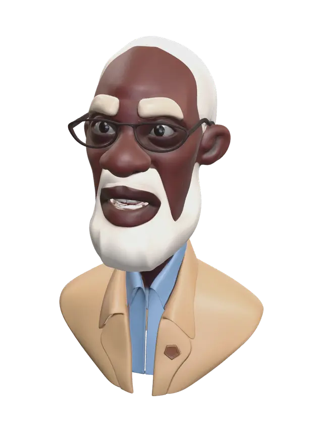 Realistic Old Man - Oldman 3D model, vytvořený pomocí AI