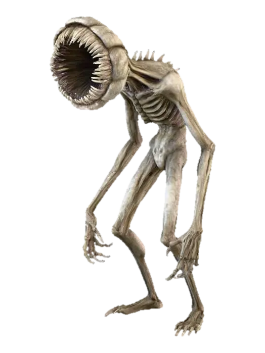 tarnished gray slender and skinny ghoul looking like demogorgon, long extremities,… 3D model, vytvořený pomocí AI