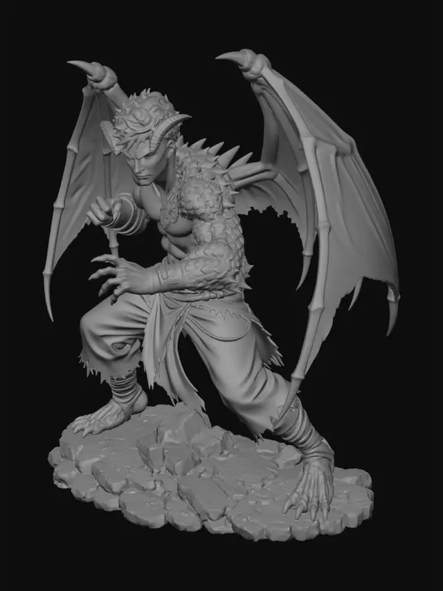 3D model for Crimson Winged Demon Warrior