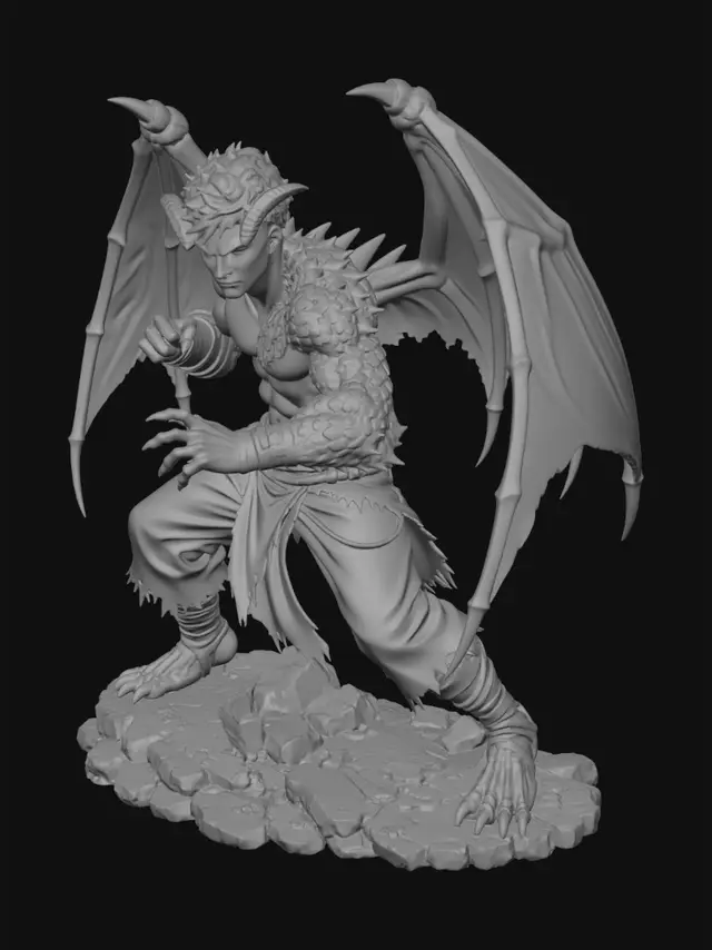 3D model for Crimson Winged Demon Warrior