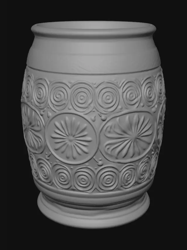 3D model for Macetero azul de cerveza con el mar sin plantas