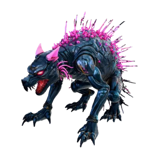 Imagine a feral, cyber-horror beast stalking dimly lit streets, its hybrid form a… - Engineered-3D-modell, genererad av AI