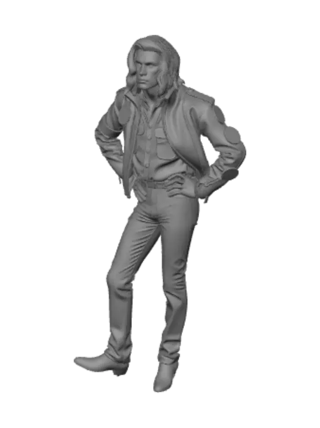 3D model for Confident Performer in a Military Jacket