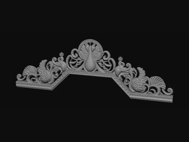 3D model for Golden Peacock Border Panel