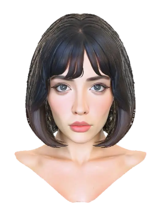 Portrait of Elegance - Realism 3D model, vytvořený pomocí AI