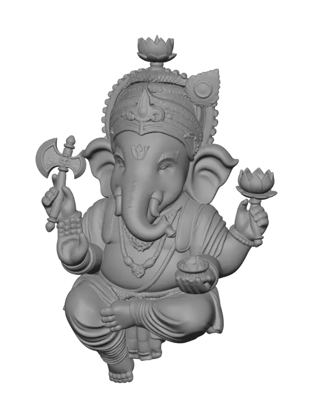 3D model for Ganesha with Lotus and Axe