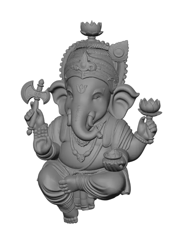3D model for Ganesha with Lotus and Axe