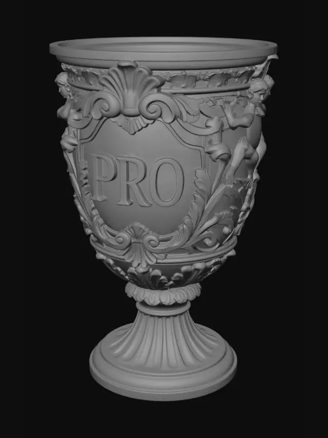 3D model for Un trofeo 3D que diga PRO (debe tener mucho relieve estilo de 1800 )