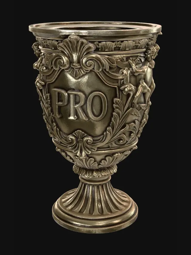 3D model for Un trofeo 3D que diga PRO (debe tener mucho relieve estilo de 1800 )