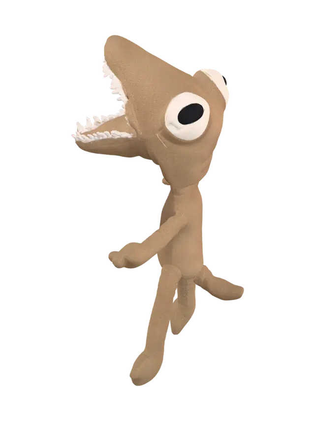 Pelúcia Orange Rainbow Friends - Roaring 3D model, vytvořený pomocí AI