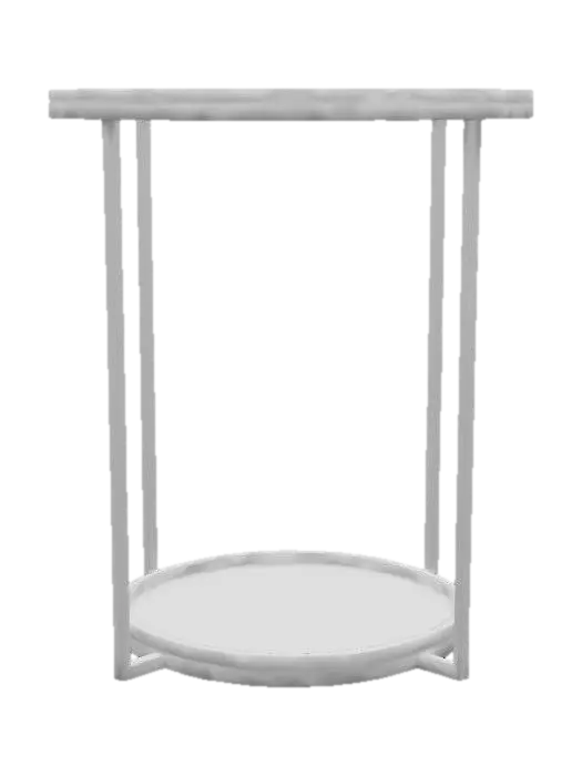 3D model for art deco side table brass circle legs base and black marble top