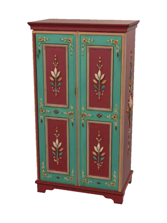 Floral Painted Armoire 3D model, AI generated